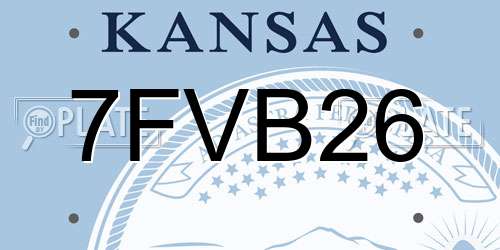7FVB26 Kansas License Plate
