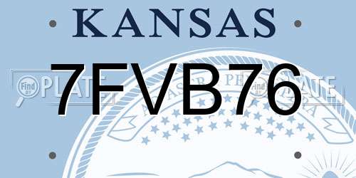 7FVB76 Kansas License Plate