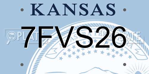 7FVS26 Kansas License Plate
