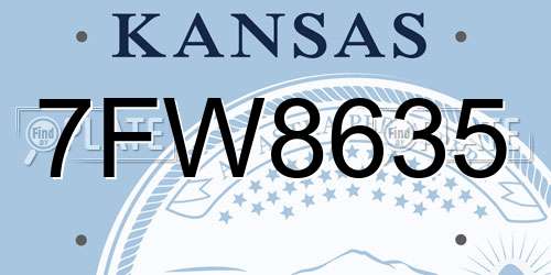 7FW8635 Kansas License Plate