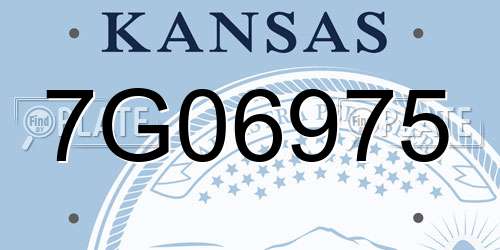 7G06975 Kansas License Plate
