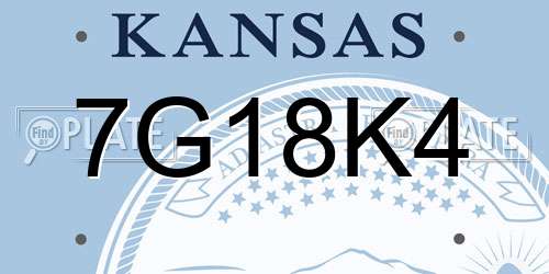 7G18K4 Kansas License Plate