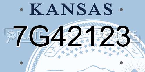 7G42123 Kansas License Plate