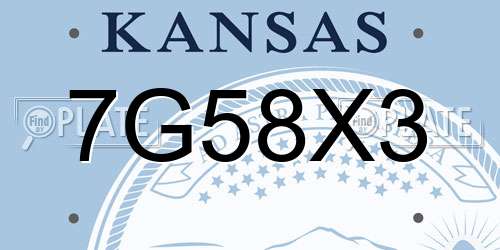 7G58X3 Kansas License Plate