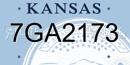 7GA2173 Kansas License Plate