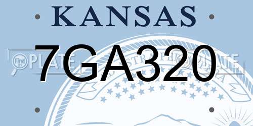 7GA320 Kansas License Plate