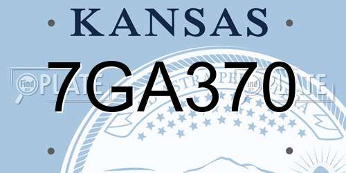 7GA370 Kansas License Plate