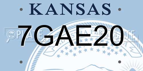 7GAE20 Kansas License Plate