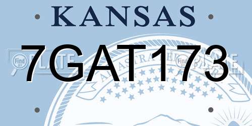 7GAT173 Kansas License Plate