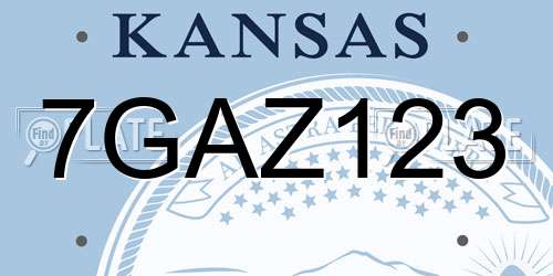 7GAZ123 Kansas License Plate
