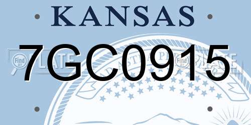 7GC0915 Kansas License Plate