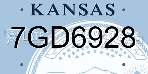 7GD6928 Kansas License Plate