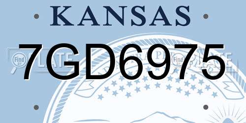 7GD6975 Kansas License Plate