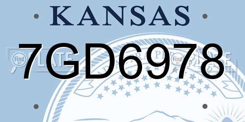 7GD6978 Kansas License Plate