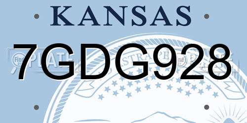 7GDG928 Kansas License Plate