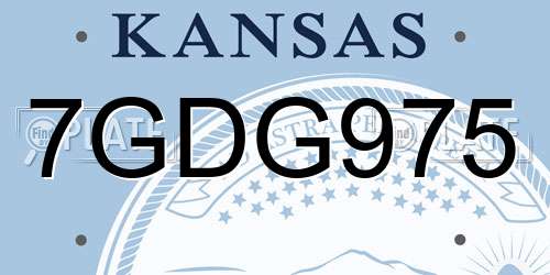7GDG975 Kansas License Plate