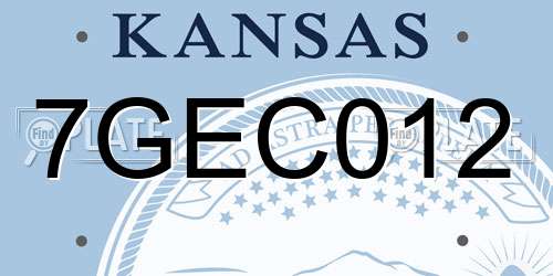 7GEC012 Kansas License Plate