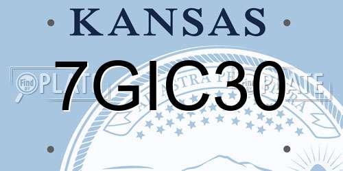 7GIC30 Kansas License Plate