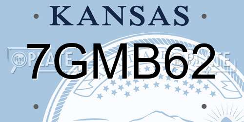 7GMB62 Kansas License Plate
