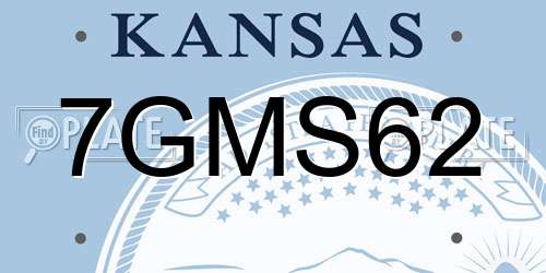 7GMS62 Kansas License Plate