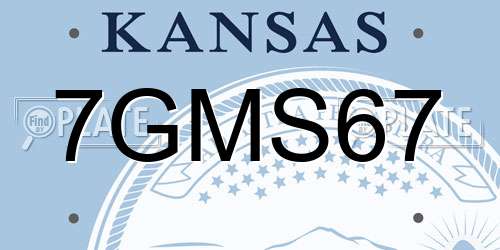 7GMS67 Kansas License Plate