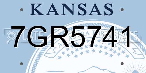 7GR5741 Kansas License Plate