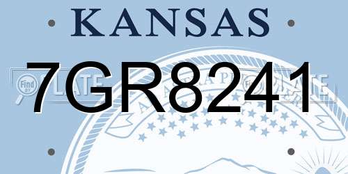 7GR8241 Kansas License Plate
