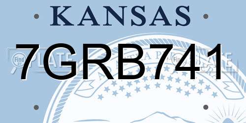 7GRB741 Kansas License Plate