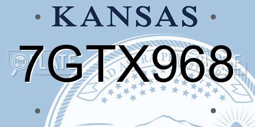 7GTX968 Kansas License Plate