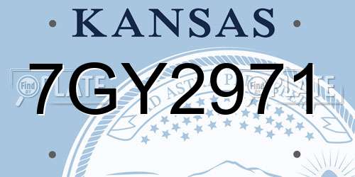 7GY2971 Kansas License Plate