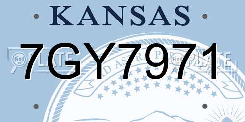 7GY7971 Kansas License Plate