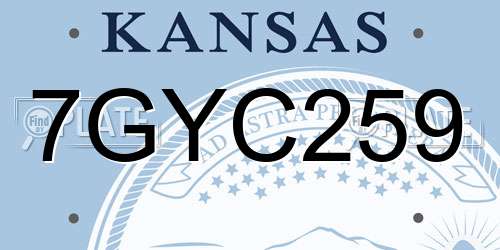 7GYC259 Kansas License Plate