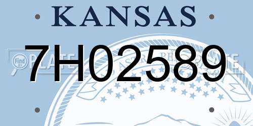 7H02589 Kansas License Plate