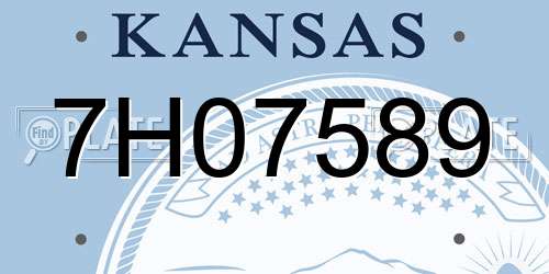 7H07589 Kansas License Plate