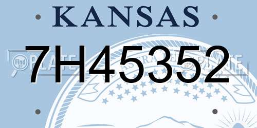 7H45352 Kansas License Plate
