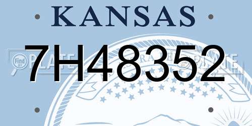 7H48352 Kansas License Plate