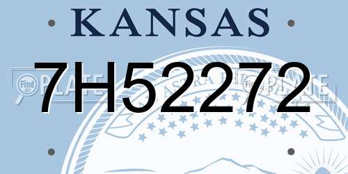 7H52272 Kansas License Plate
