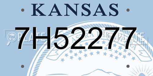 7H52277 Kansas License Plate