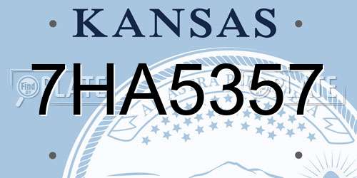 7HA5357 Kansas License Plate