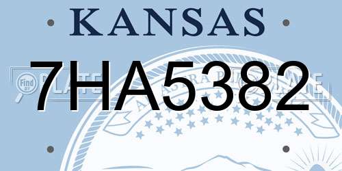 7HA5382 Kansas License Plate