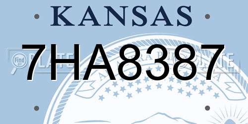 7HA8387 Kansas License Plate
