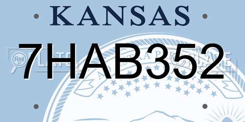 7HAB352 Kansas License Plate
