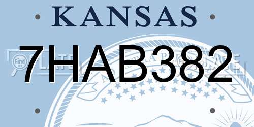 7HAB382 Kansas License Plate