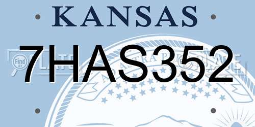 7HAS352 Kansas License Plate