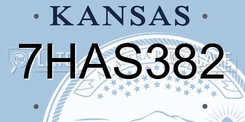 7HAS382 Kansas License Plate