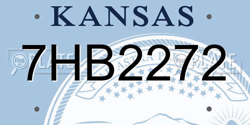 7HB2272 Kansas License Plate