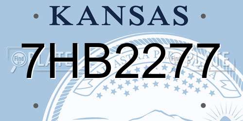 7HB2277 Kansas License Plate