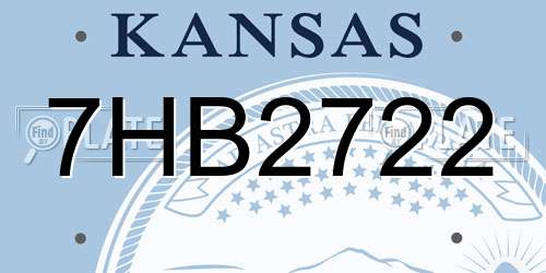 7HB2722 Kansas License Plate