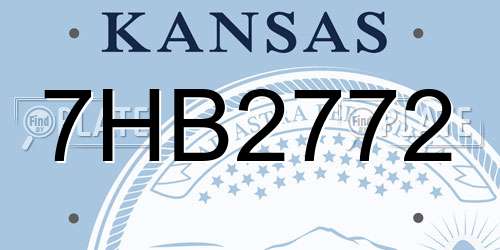 7HB2772 Kansas License Plate