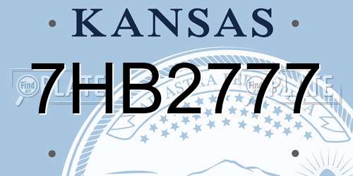 7HB2777 Kansas License Plate